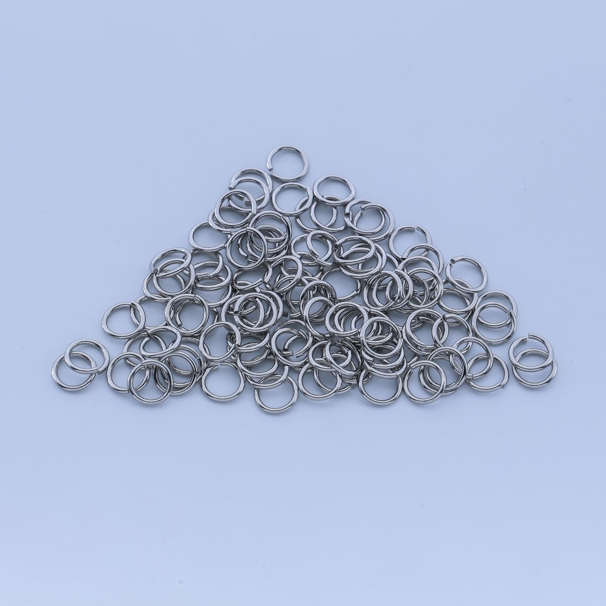 Rhodium Plated 8mm x 1mm Jump Ring Minimalist Finding Set| SP - 1641 - DLUXCA