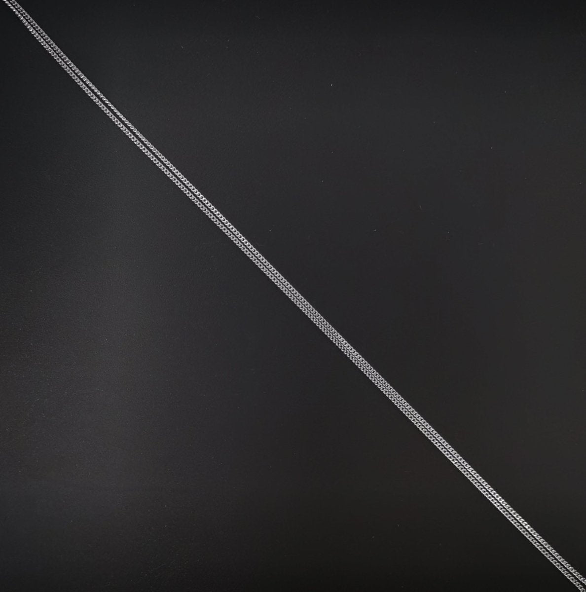 Rhodium Plated Dainty 1mm Curb 18 Inch Layering Chain Necklace | CN-597 Clearance Pricing - DLUXCA