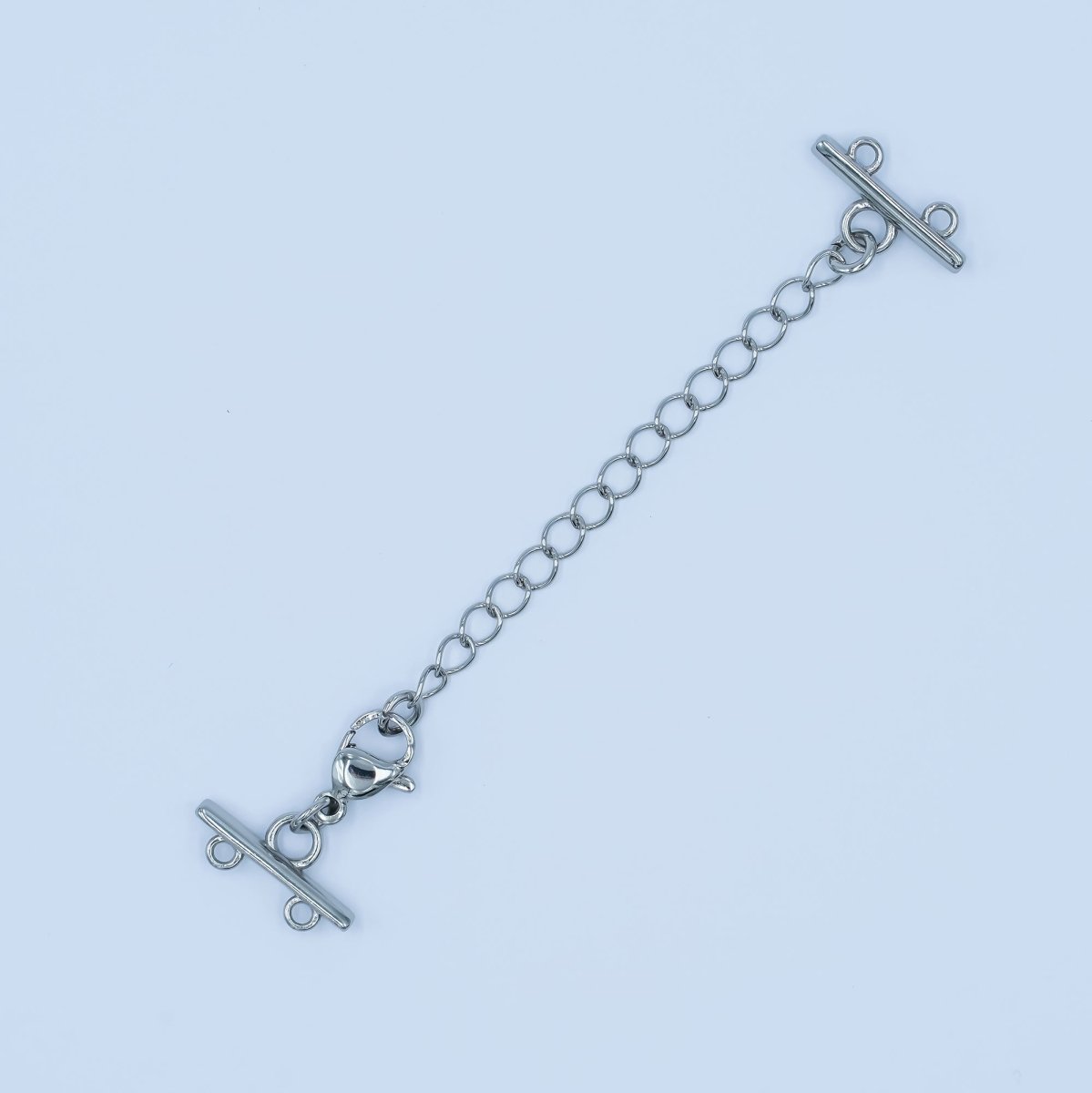 Rhodium Plated Double Detangler Chain Necklace Finding | Z1055 - DLUXCA