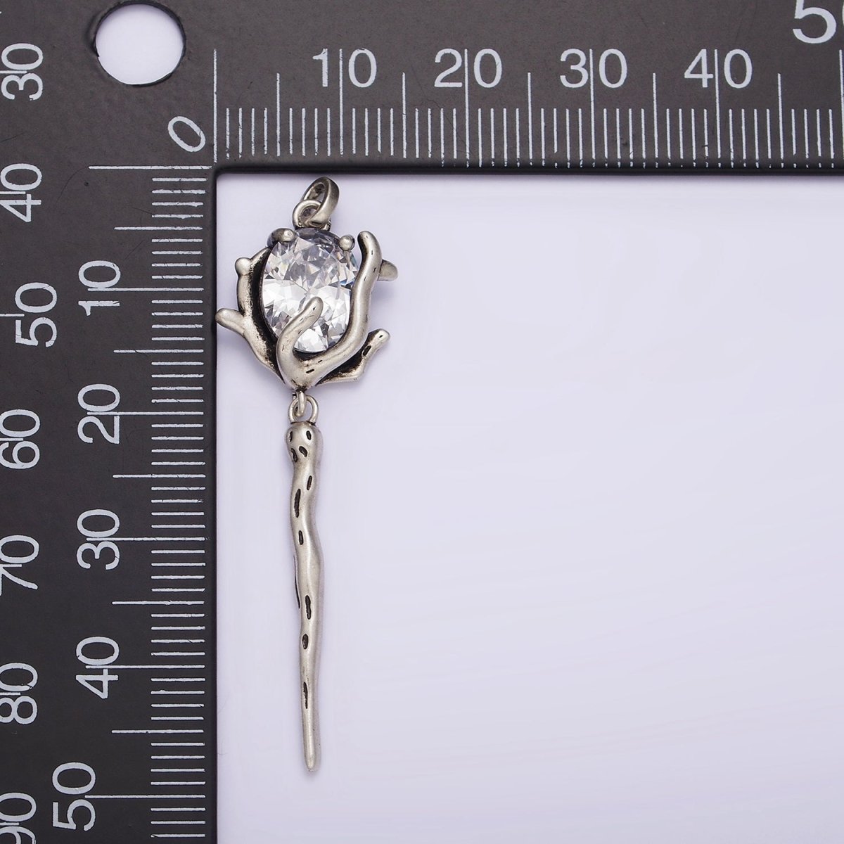 Rose Flower CZ Pendant Sterling Silver S925 Floral Charm | SL-327 - DLUXCA