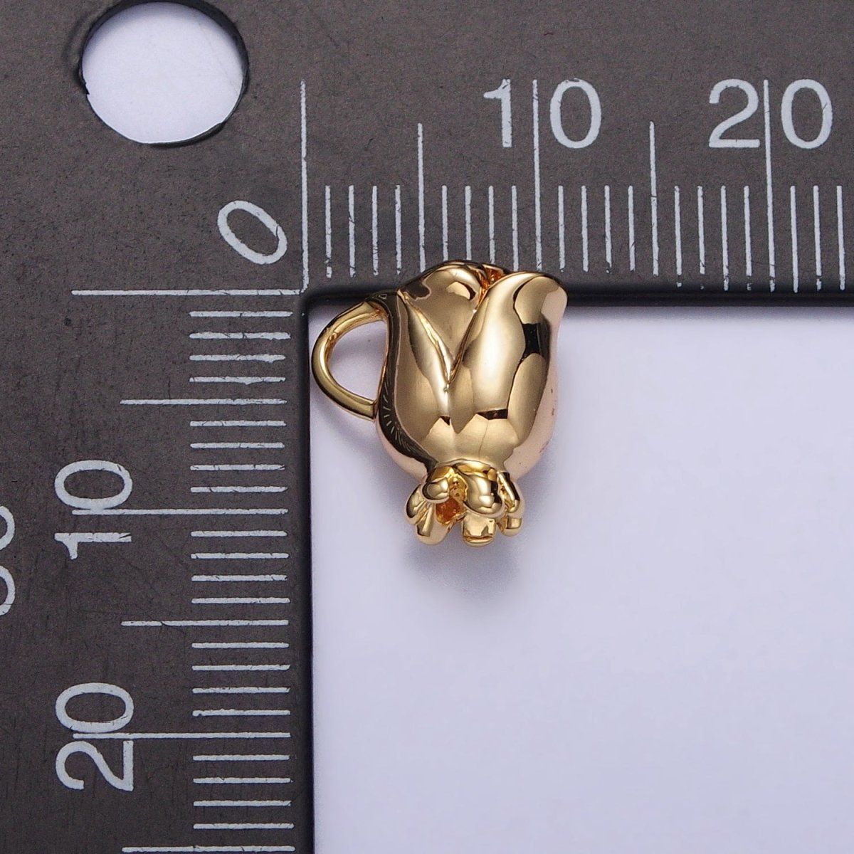 Rose Flower Themed Cup Add-On Charm in Gold & Silver | AC119