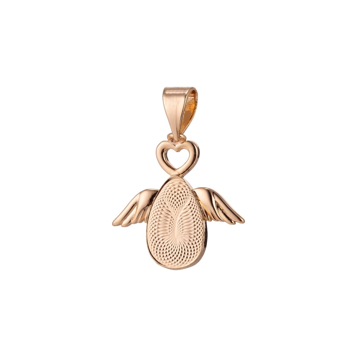Rose Gold egg Charm Angel Wings Charm, 18K Gold Filled Pendant Dainty Egg with Wings Necklace Charm for Jewelry Making H-875 - DLUXCA