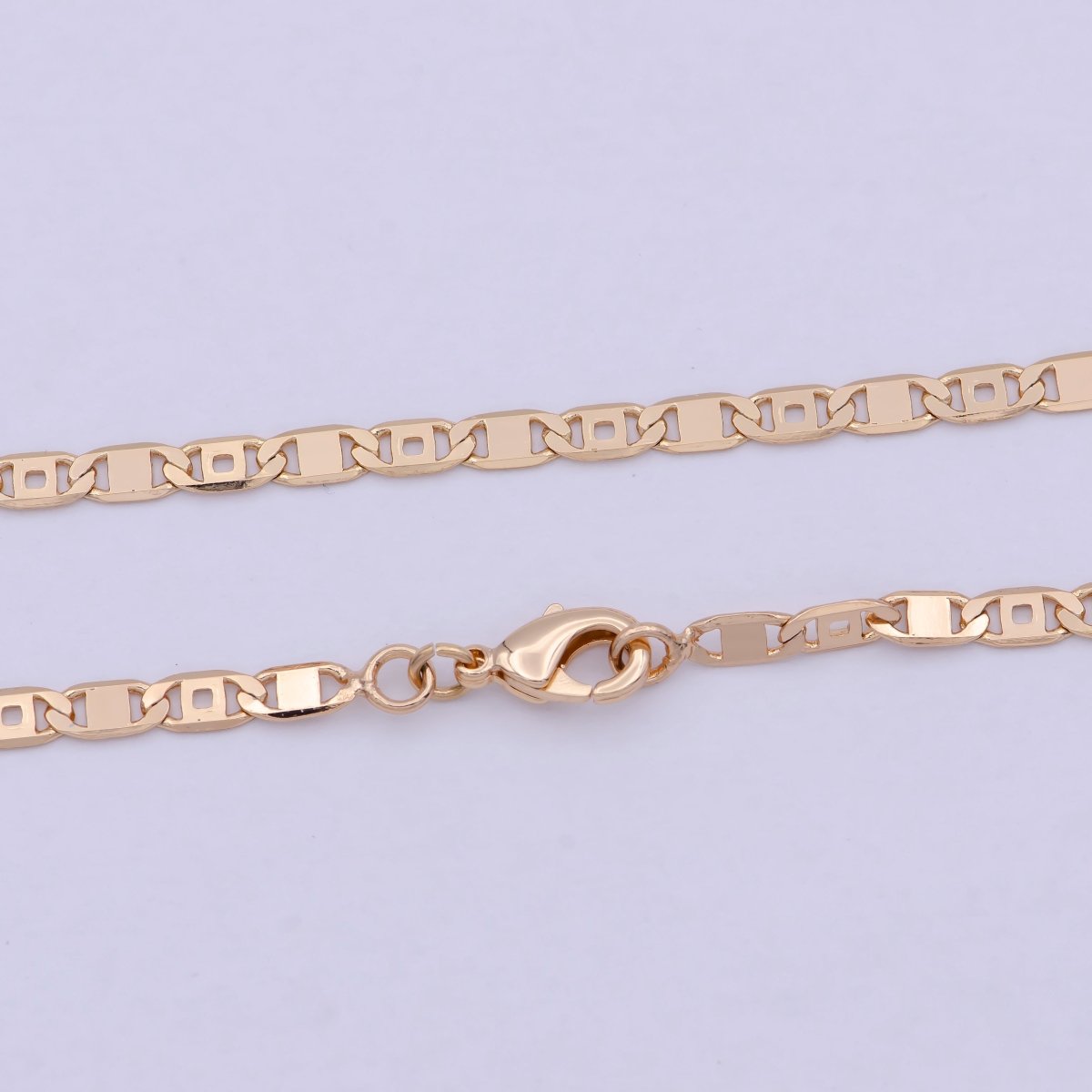 Rose Gold Mariner Link Chain Necklace, Rose Gold Filled Mariner Necklace, Anchor Link Chain Necklace 17.5 Inch | WA-804 Clearance Pricing - DLUXCA