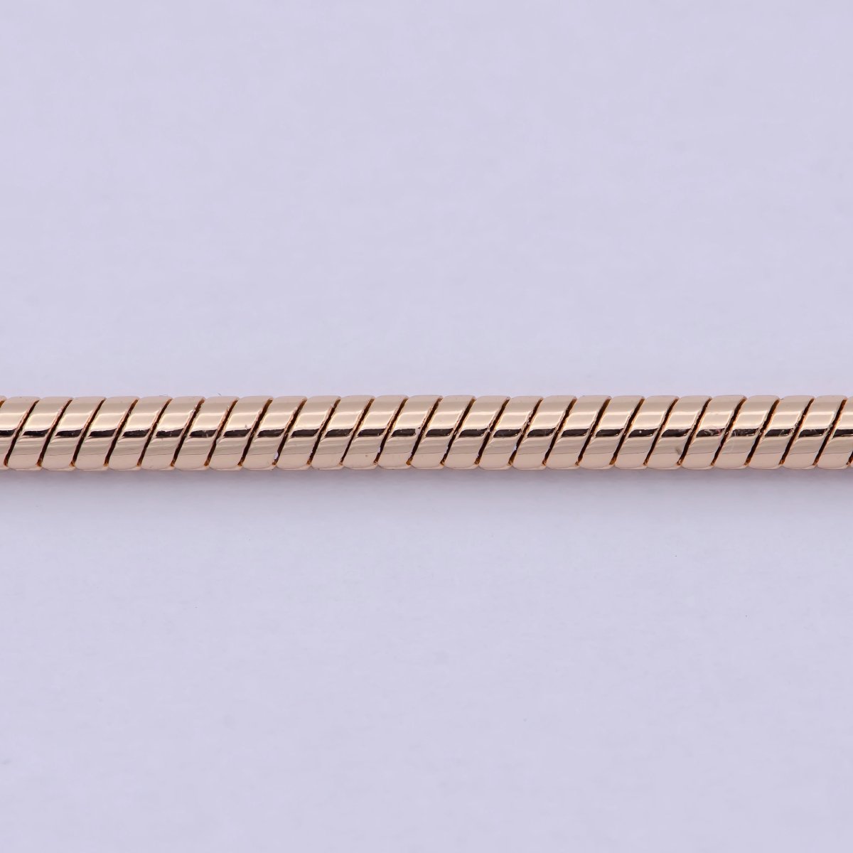 Rose Gold Round Snake Chain Omega Chain Necklace, 18K Gold Filled 2.4mm Width Finished Chain, Layering 19.7 Inch Omega Necklace with Lobster Clasps | WA-823 Clearance Pricing - DLUXCA