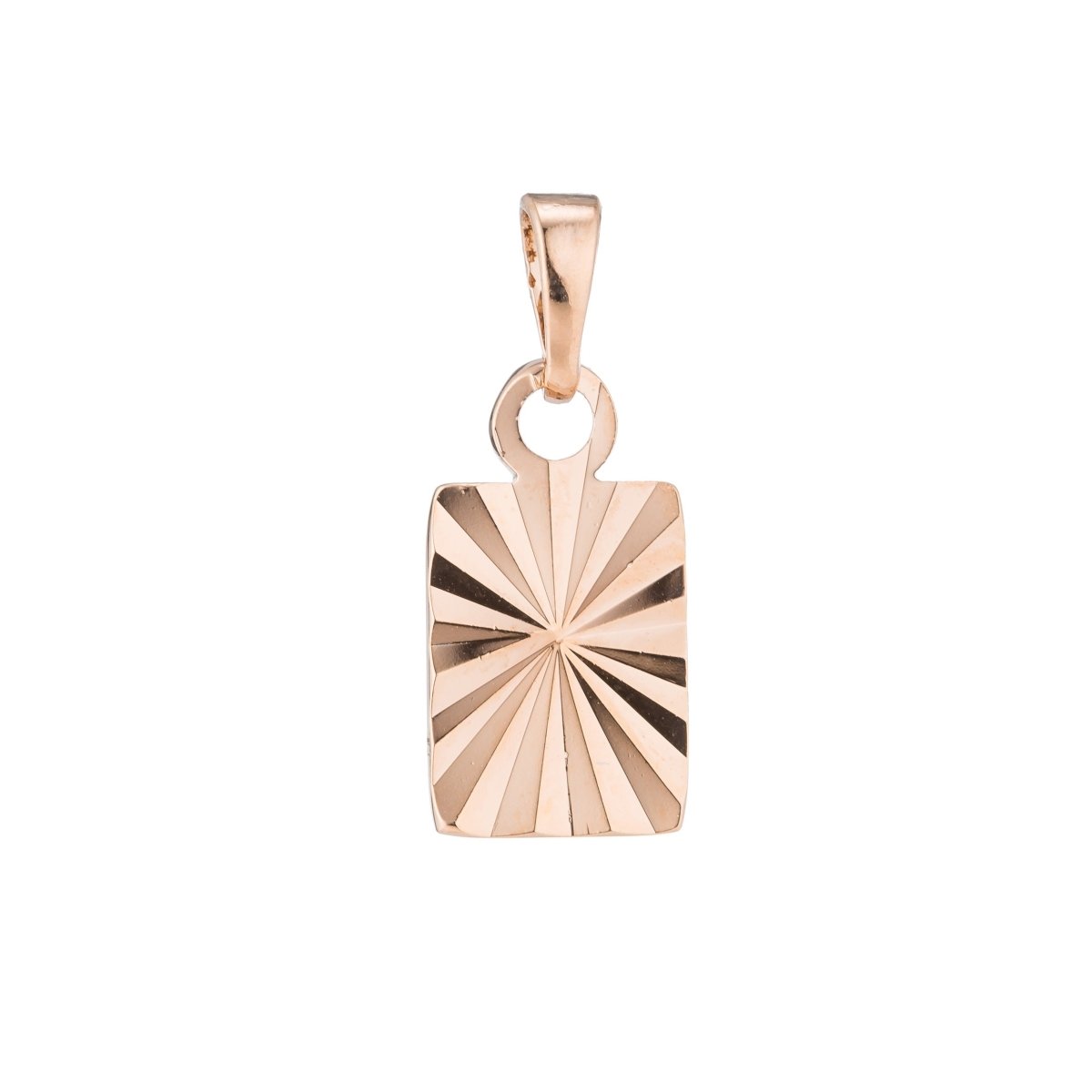 Rose Gold Square Geometric, Plate, Shine, Bright, Symbol, Women, Ladies, Gift, Mom, Necklace Pendant Charm Bead Bails Findings for Jewelry Making H-509