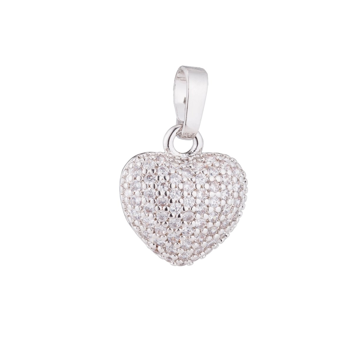 Rose Gold/White Gold/Gold Heart, Love, Family, Memory, Dangle, Romantic, Women Cubic Zirconia Necklace PENDANT Charm Bead Bails Finding For Jewelry Making H-338