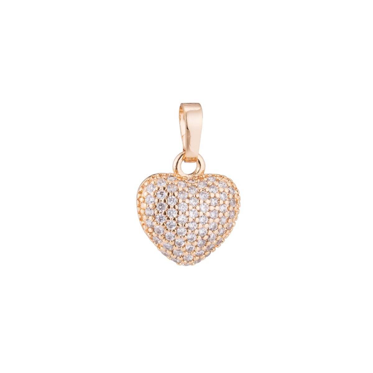 Rose Gold/White Gold/Gold Heart, Love, Family, Memory, Dangle, Romantic, Women Cubic Zirconia Necklace PENDANT Charm Bead Bails Finding For Jewelry Making H-338