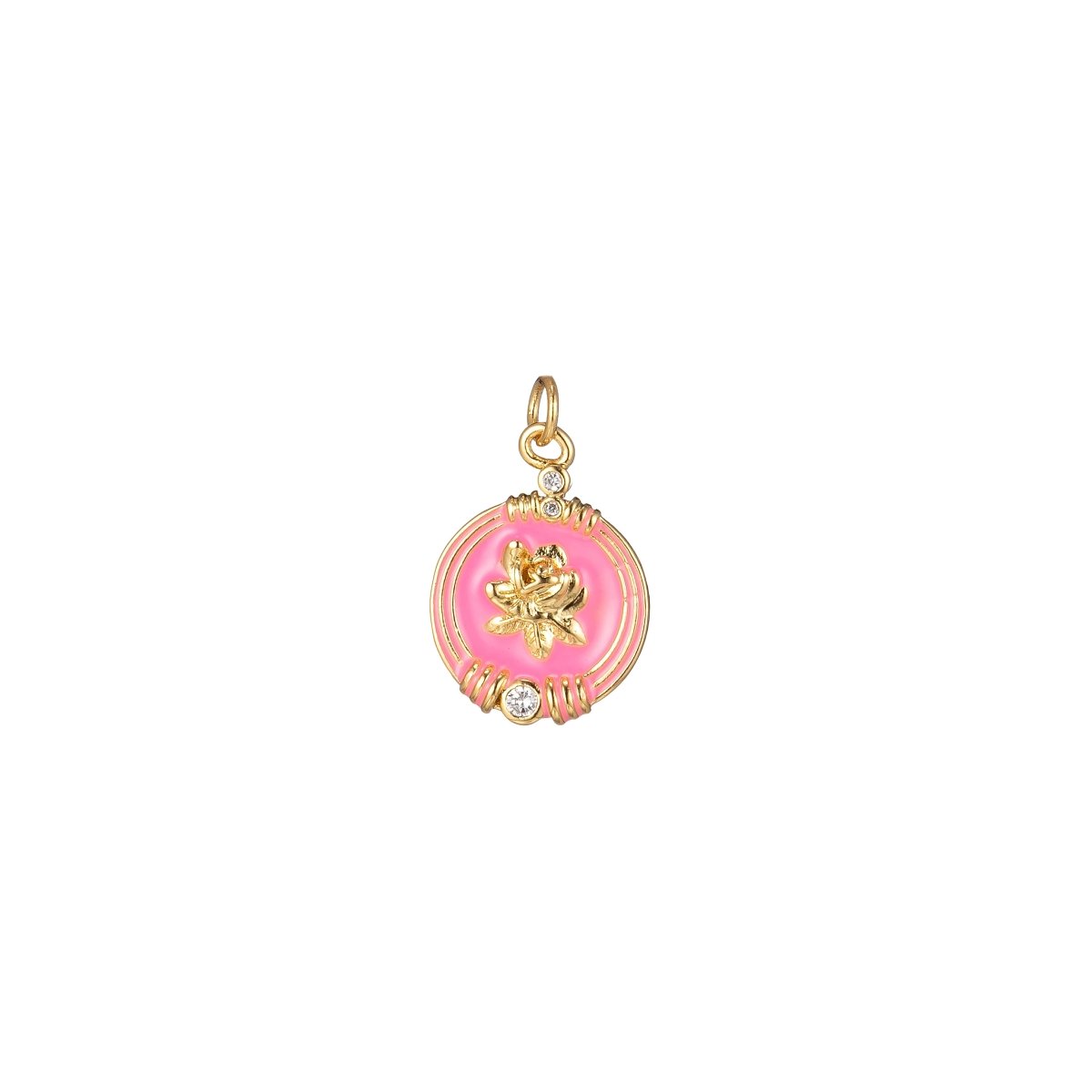 Round Charm for Mother Mom Rose Flower Petal for Necklace Bracelet Earring Supply M-245-M-246