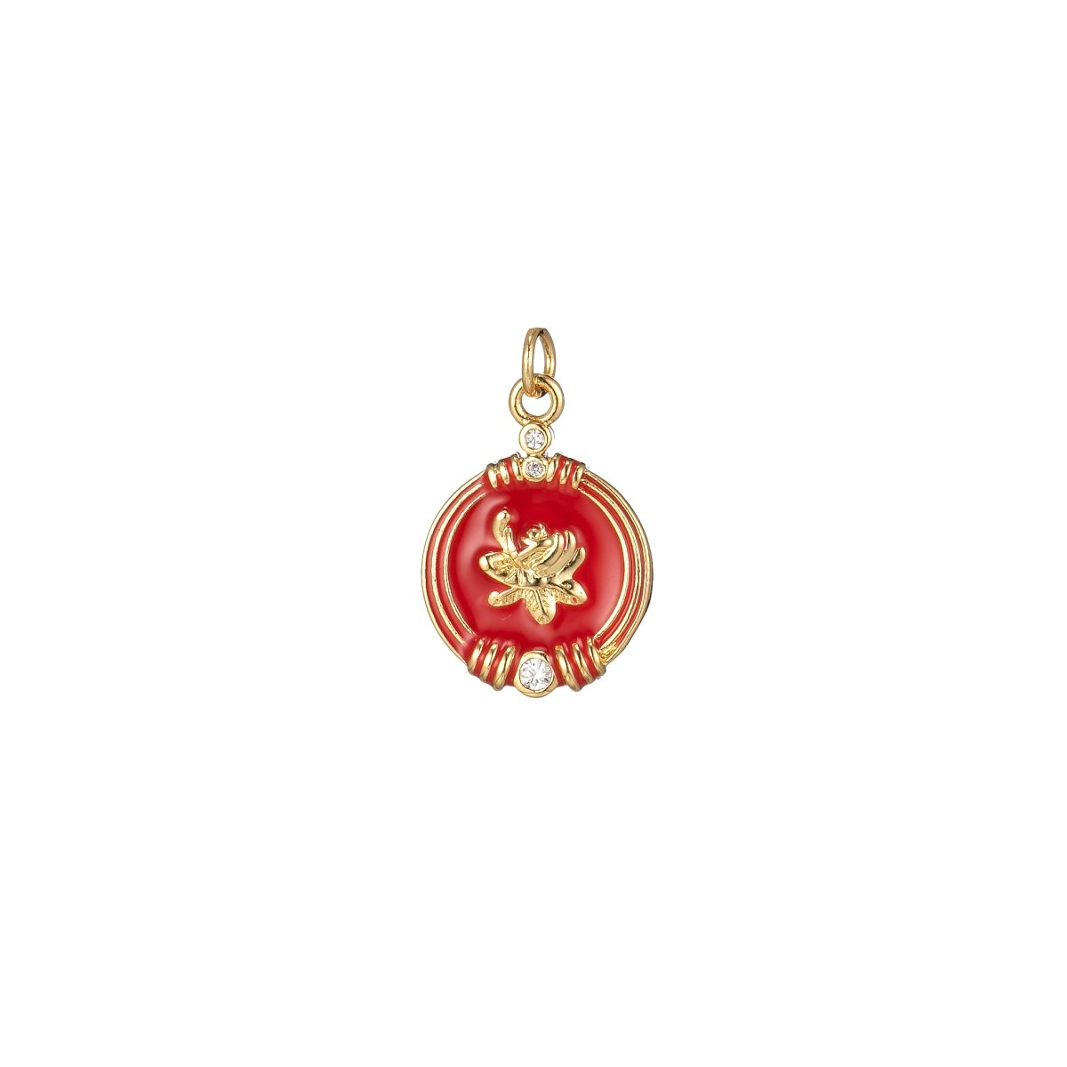 Round Charm for Mother Mom Rose Flower Petal for Necklace Bracelet Earring Supply M-245-M-246
