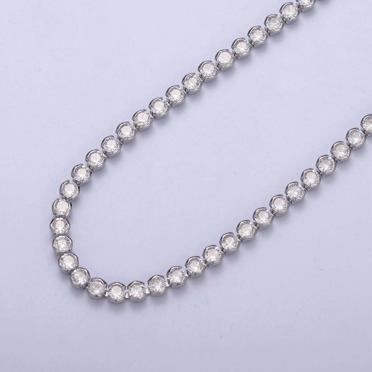 Round Cubic Zirconia Tennis Necklace , Diamond Necklace , 14K Gold Filled Tennis Adjustable Necklace, Gift for her | WA-600 Clearance Pricing