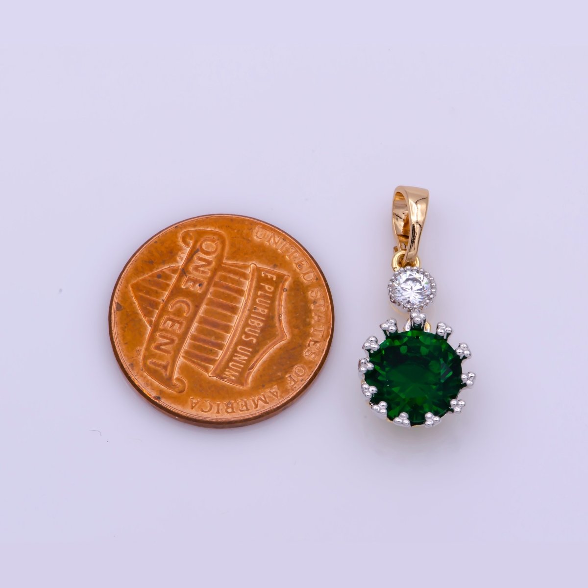 Round CZ Charm, 18K Gold Filled Micro Pave CZ Geometric Pendant CZ Dangle Drop Micro Pave Cz Circle Pendant Charm N-1444 N-1445