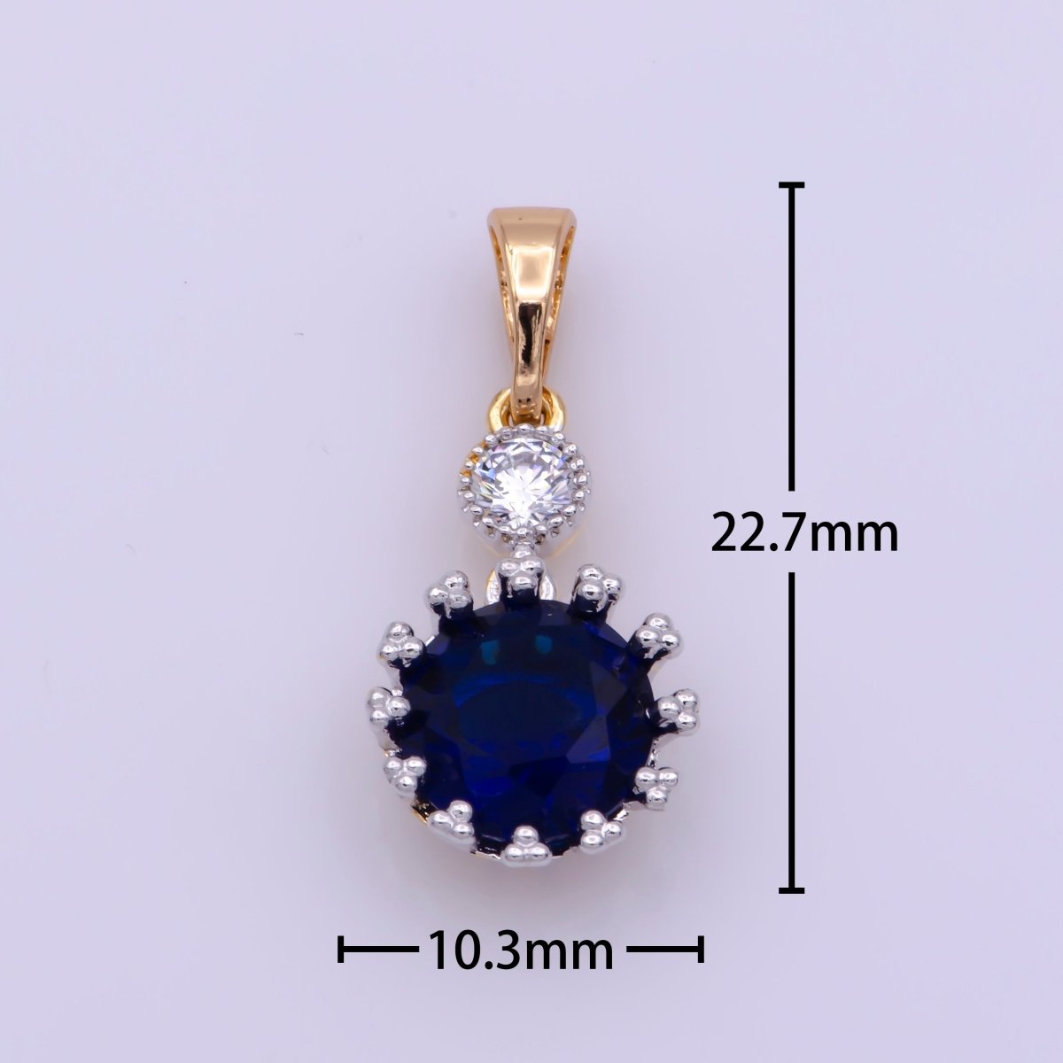 Round CZ Charm, 18K Gold Filled Micro Pave CZ Geometric Pendant CZ Dangle Drop Micro Pave Cz Circle Pendant Charm N-1444 N-1445