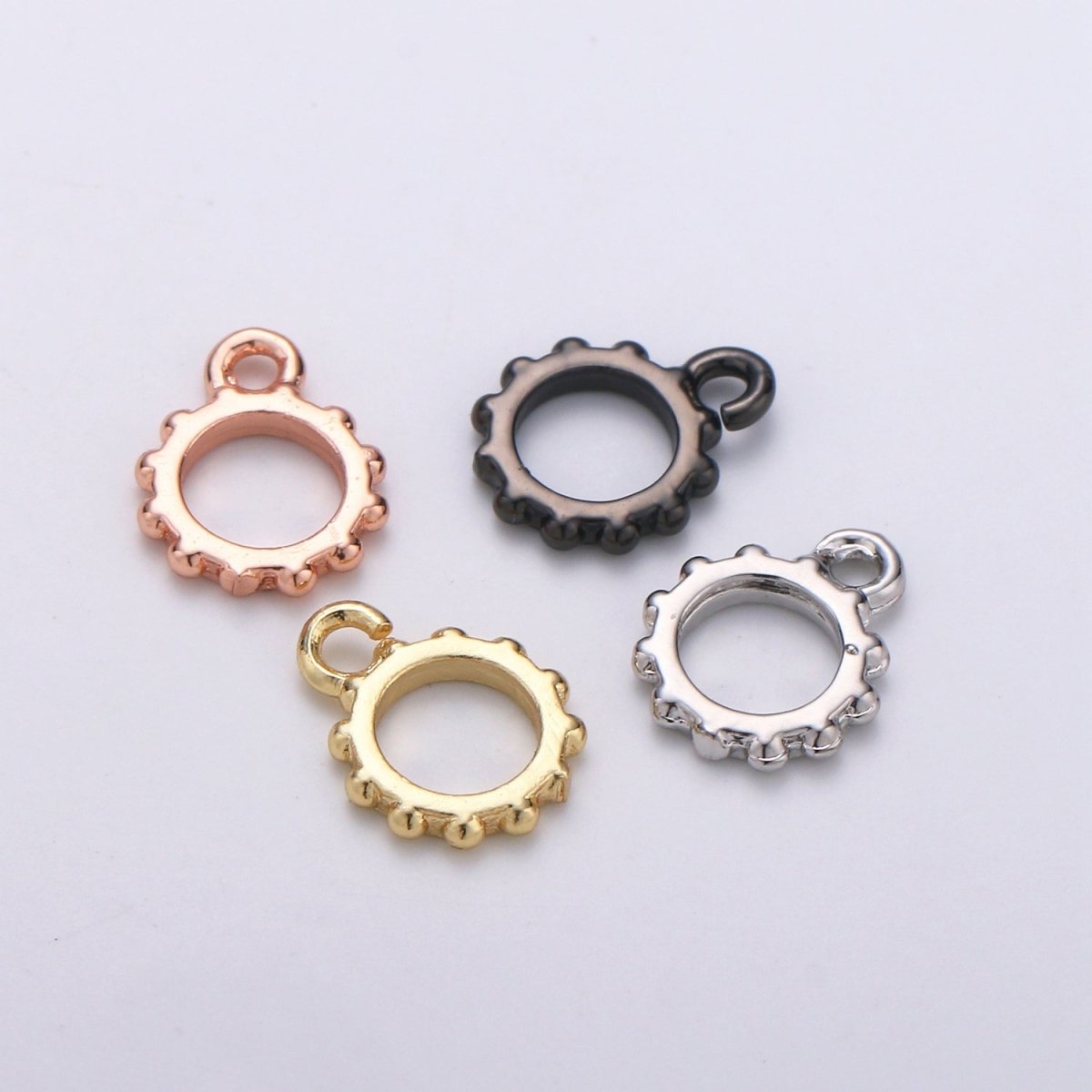 Round Gold Bail, Silver bail, Lead Nickel free, Pendant bail  Rose Gold bail for charm Necklace making supplies, Jewelry supplies K-192 - K-195