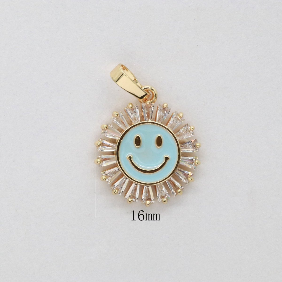 Round Smiley Face Charm Cubic Happy Face Pendant for Necklace Earring Component I-247 I-248 I-250 I-252 I-270 I-274
