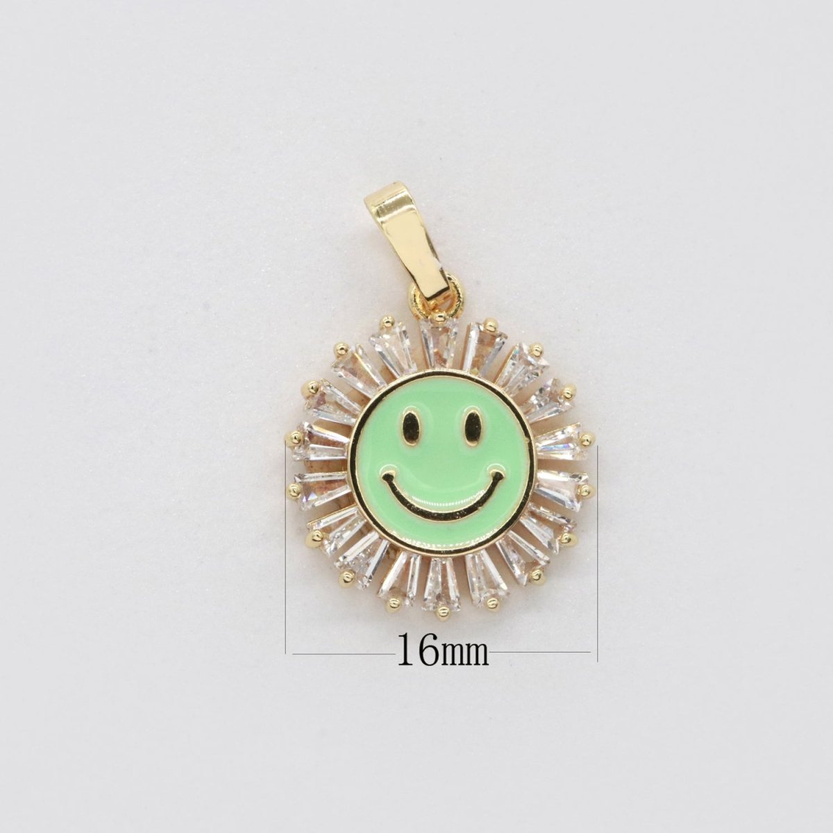 Round Smiley Face Charm Cubic Happy Face Pendant for Necklace Earring Component I-247 I-248 I-250 I-252 I-270 I-274