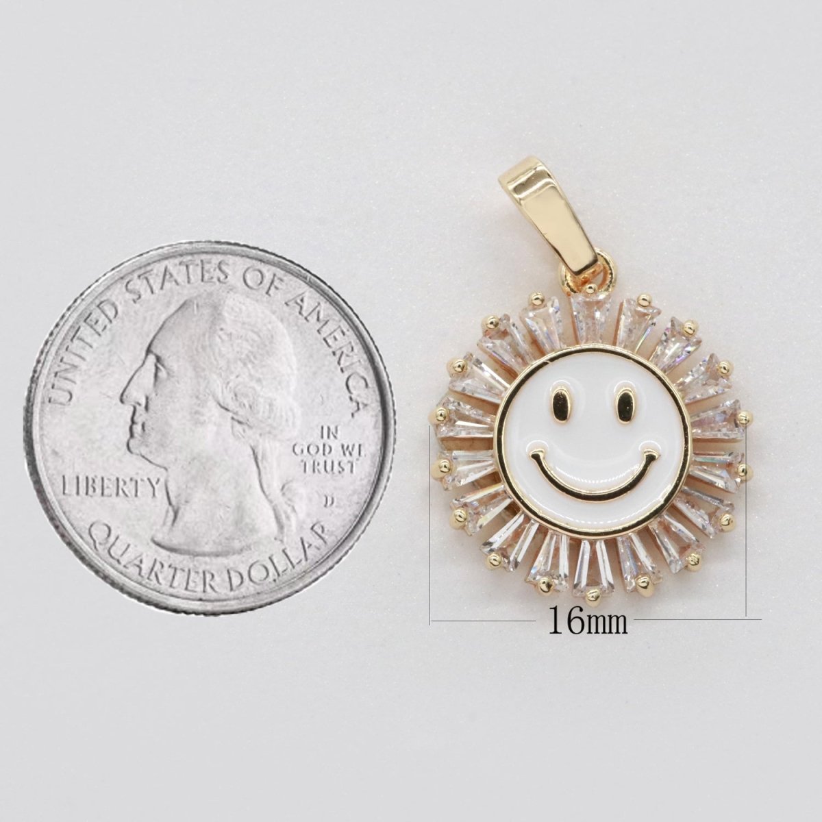 Round Smiley Face Charm Cubic Happy Face Pendant for Necklace Earring Component I-247 I-248 I-250 I-252 I-270 I-274