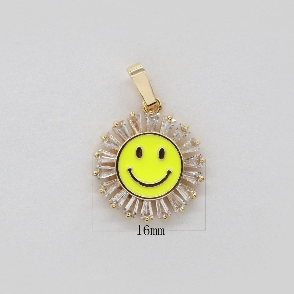 Round Smiley Face Charm Cubic Happy Face Pendant for Necklace Earring Component I-247 I-248 I-250 I-252 I-270 I-274