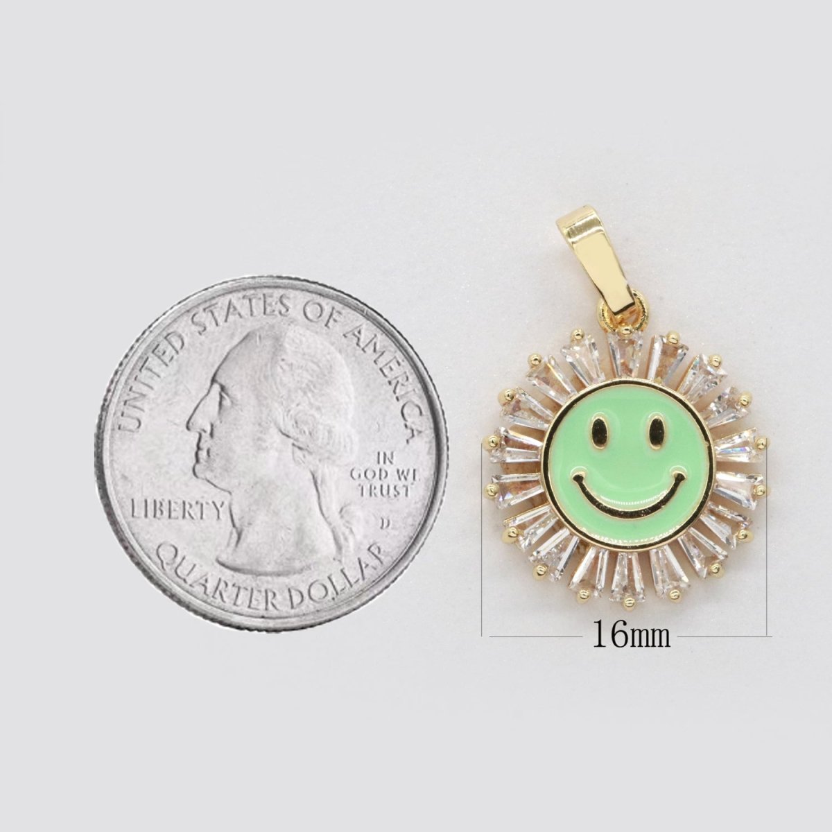 Round Smiley Face Charm Cubic Happy Face Pendant for Necklace Earring Component I-247 I-248 I-250 I-252 I-270 I-274