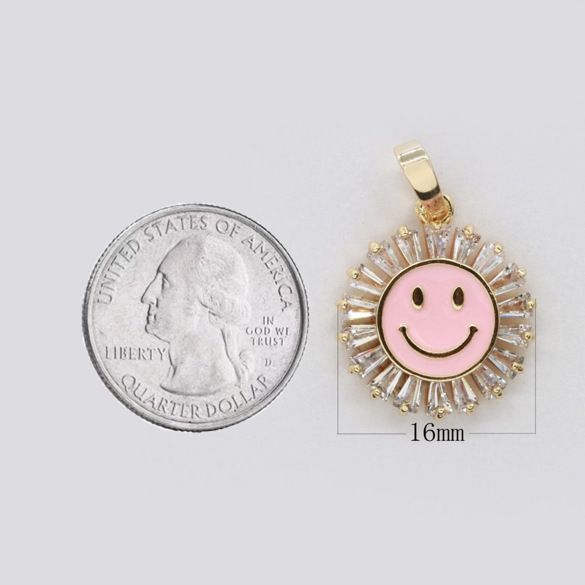 Round Smiley Face Charm Cubic Happy Face Pendant for Necklace Earring Component I-247 I-248 I-250 I-252 I-270 I-274