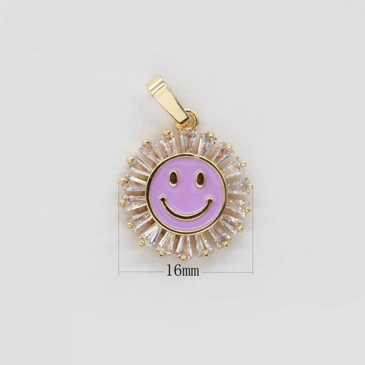 Round Smiley Face Charm Cubic Happy Face Pendant for Necklace Earring Component I-247 I-248 I-250 I-252 I-270 I-274