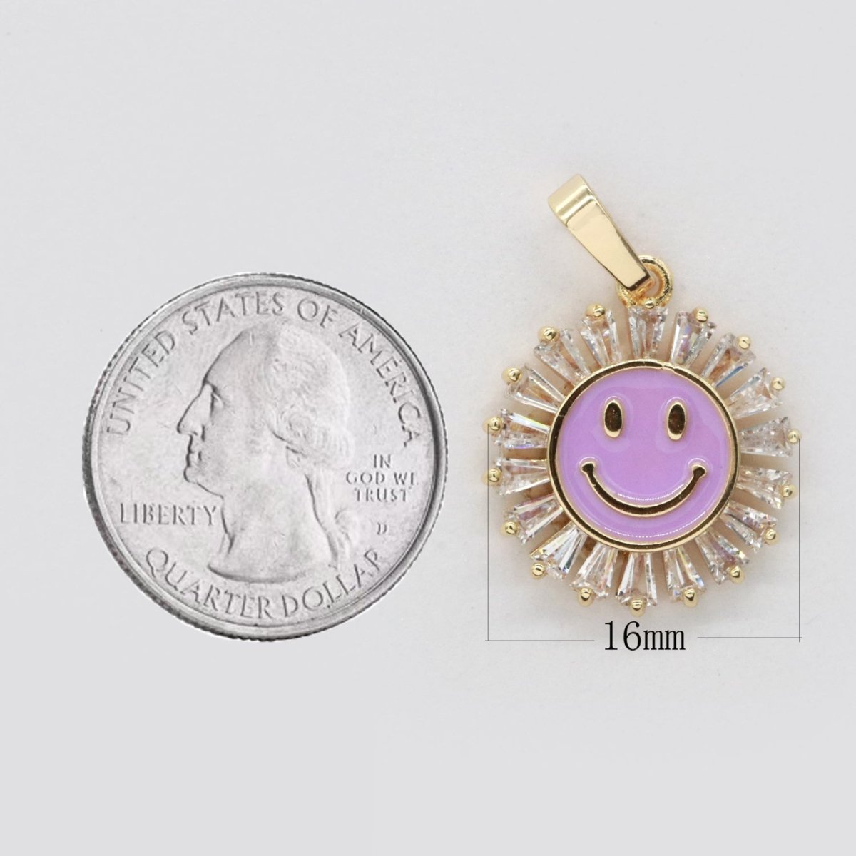 Round Smiley Face Charm Cubic Happy Face Pendant for Necklace Earring Component I-247 I-248 I-250 I-252 I-270 I-274