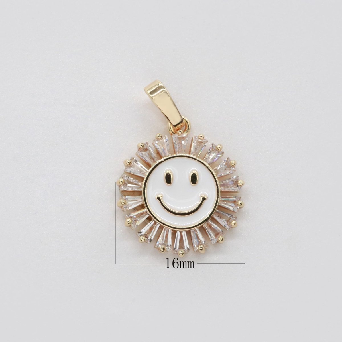 Round Smiley Face Charm Cubic Happy Face Pendant for Necklace Earring Component I-247 I-248 I-250 I-252 I-270 I-274