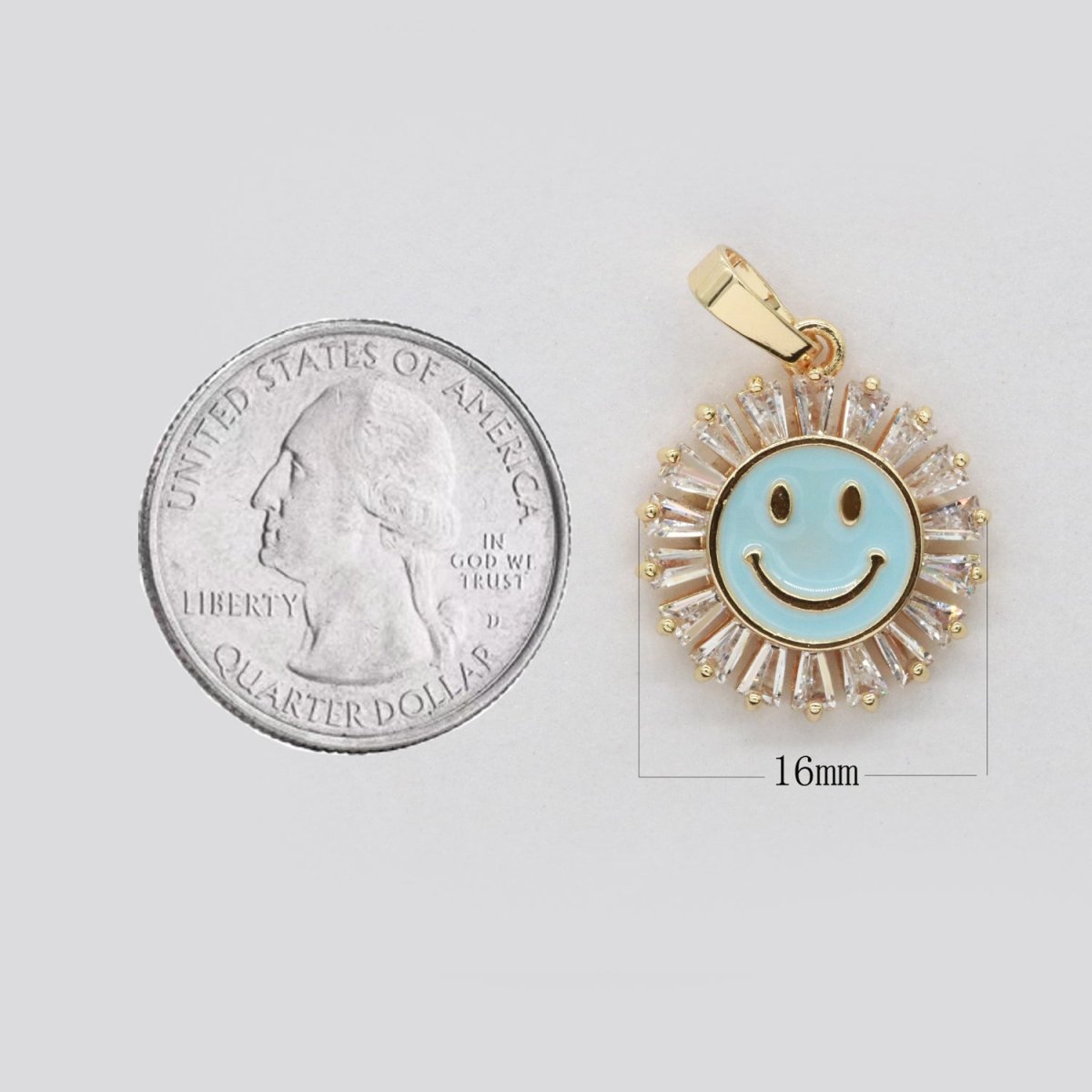 Round Smiley Face Charm Cubic Happy Face Pendant for Necklace Earring Component I-247 I-248 I-250 I-252 I-270 I-274