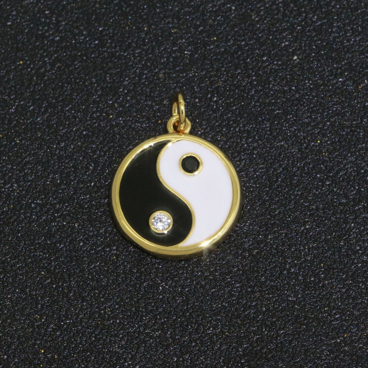 Round Yin Yang Charm 14K Gold Filled Enamel Charm YinYang Pendant for Bracelet Necklace Earring Supply M-553 - M-562