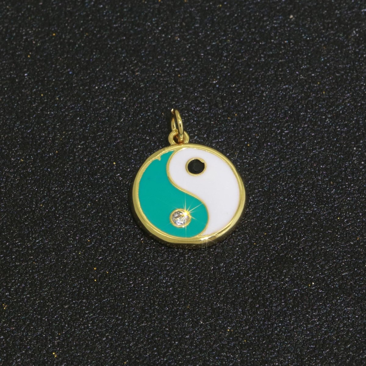 Round Yin Yang Charm 14K Gold Filled Enamel Charm YinYang Pendant for Bracelet Necklace Earring Supply M-553 - M-562