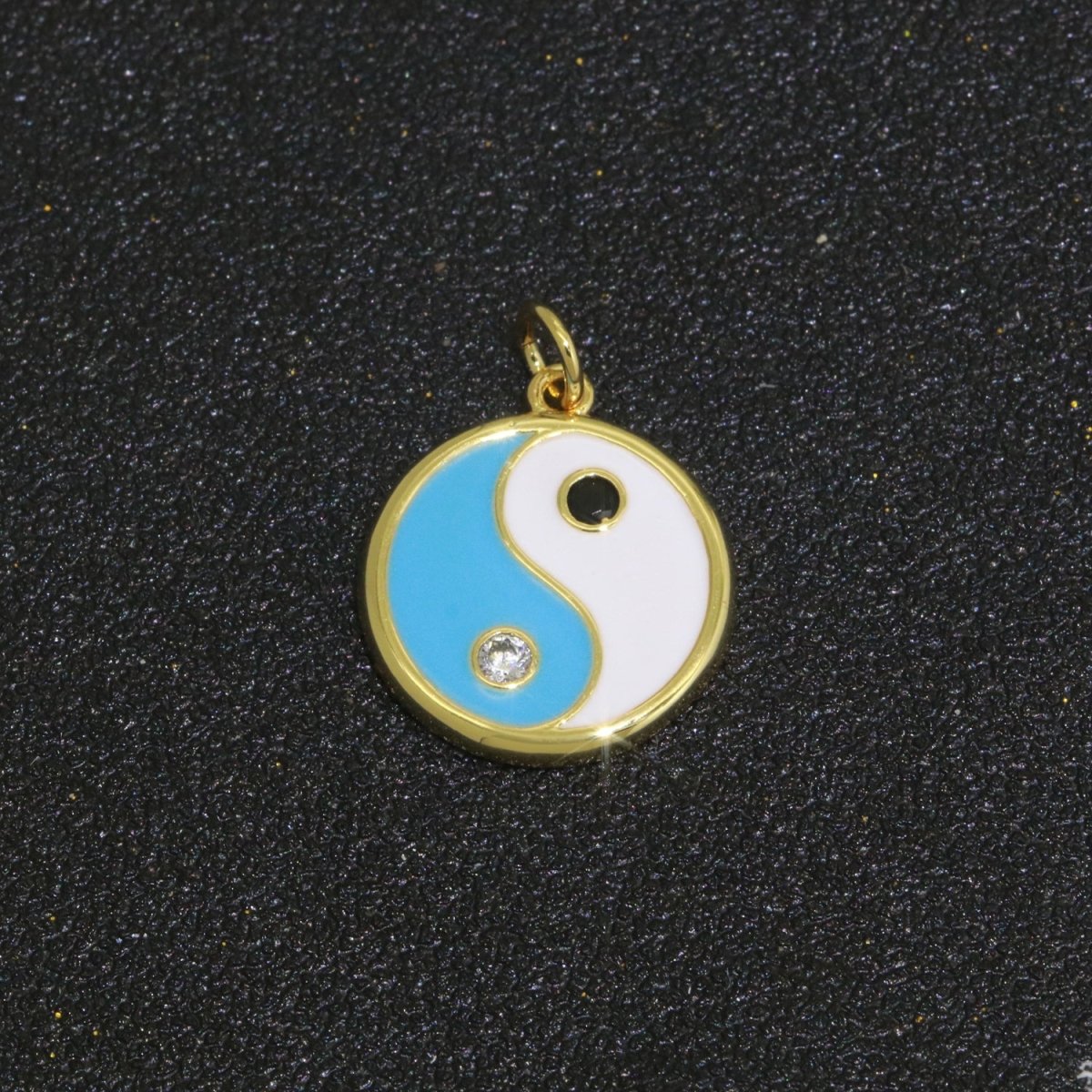 Round Yin Yang Charm 14K Gold Filled Enamel Charm YinYang Pendant for Bracelet Necklace Earring Supply M-553 - M-562