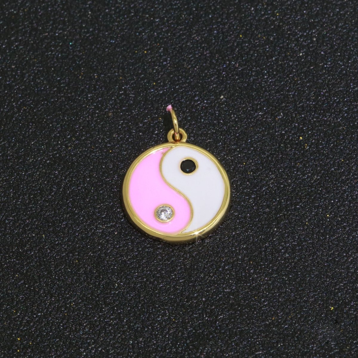 Round Yin Yang Charm 14K Gold Filled Enamel Charm YinYang Pendant for Bracelet Necklace Earring Supply M-553 - M-562