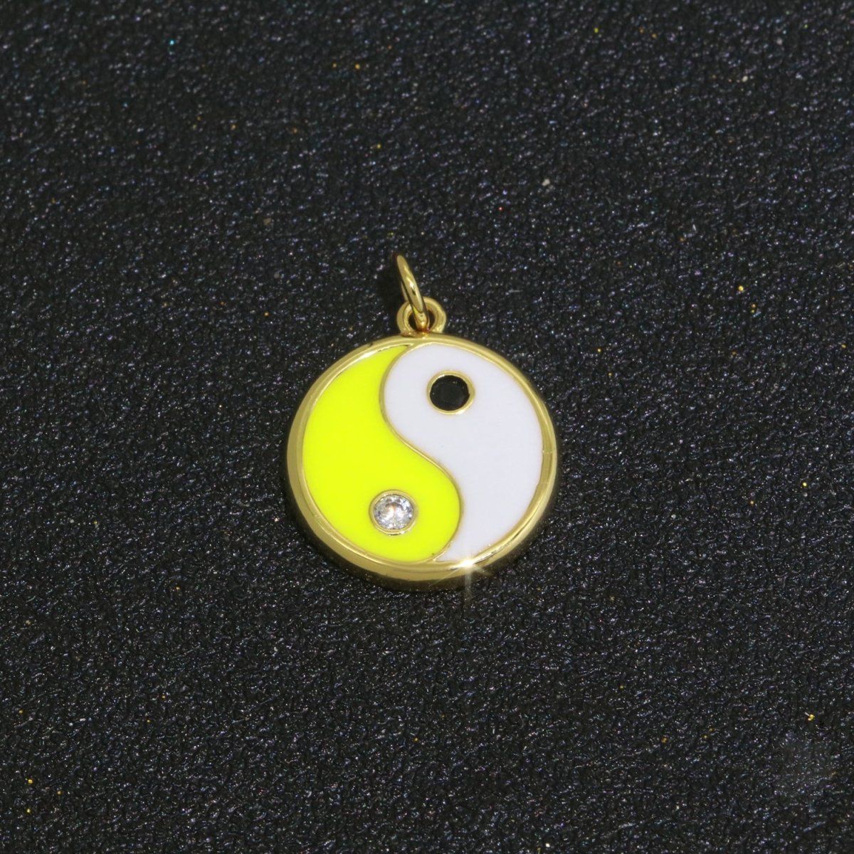 Round Yin Yang Charm 14K Gold Filled Enamel Charm YinYang Pendant for Bracelet Necklace Earring Supply M-553 - M-562