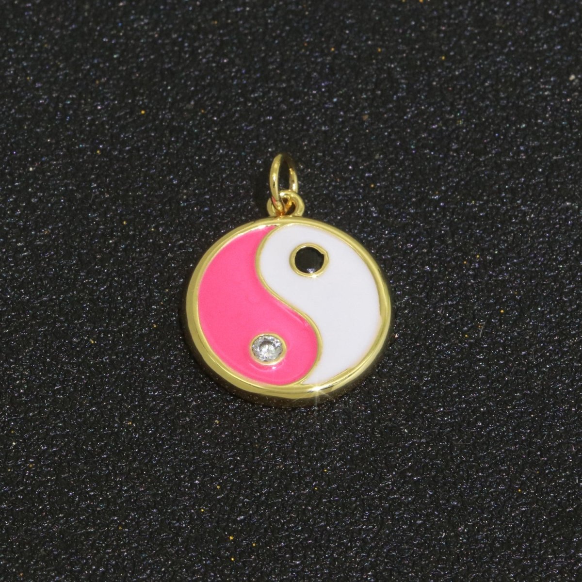 Round Yin Yang Charm 14K Gold Filled Enamel Charm YinYang Pendant for Bracelet Necklace Earring Supply M-553 - M-562