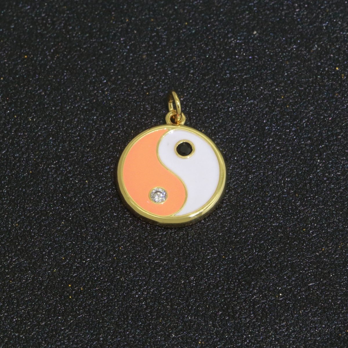 Round Yin Yang Charm 14K Gold Filled Enamel Charm YinYang Pendant for Bracelet Necklace Earring Supply M-553 - M-562