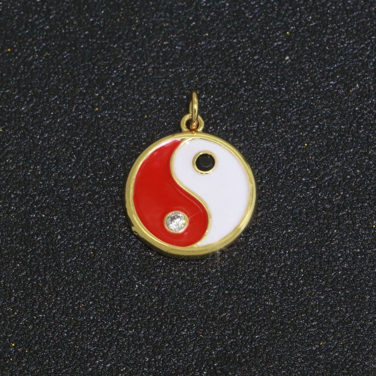 Round Yin Yang Charm 14K Gold Filled Enamel Charm YinYang Pendant for Bracelet Necklace Earring Supply M-553 - M-562