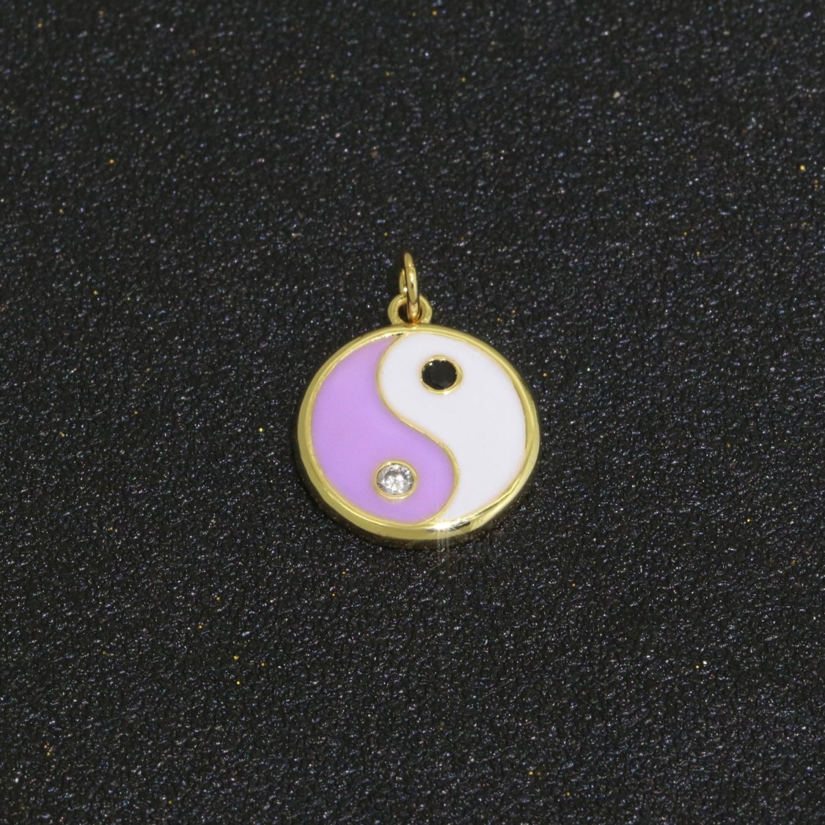 Round Yin Yang Charm 14K Gold Filled Enamel Charm YinYang Pendant for Bracelet Necklace Earring Supply M-553 - M-562