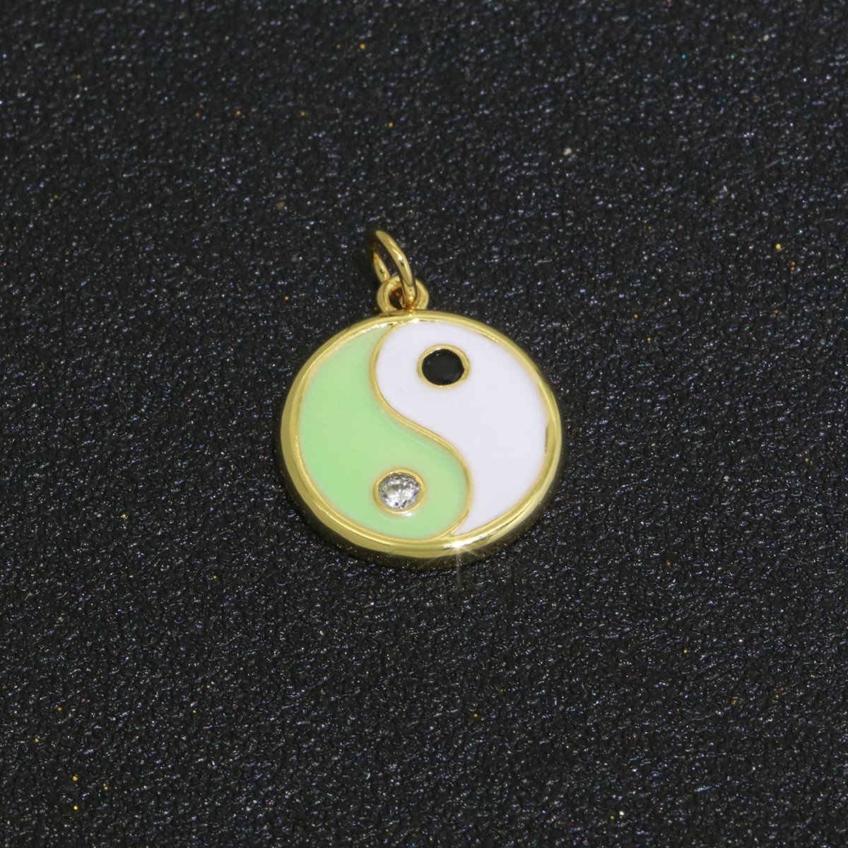 Round Yin Yang Charm 14K Gold Filled Enamel Charm YinYang Pendant for Bracelet Necklace Earring Supply M-553 - M-562