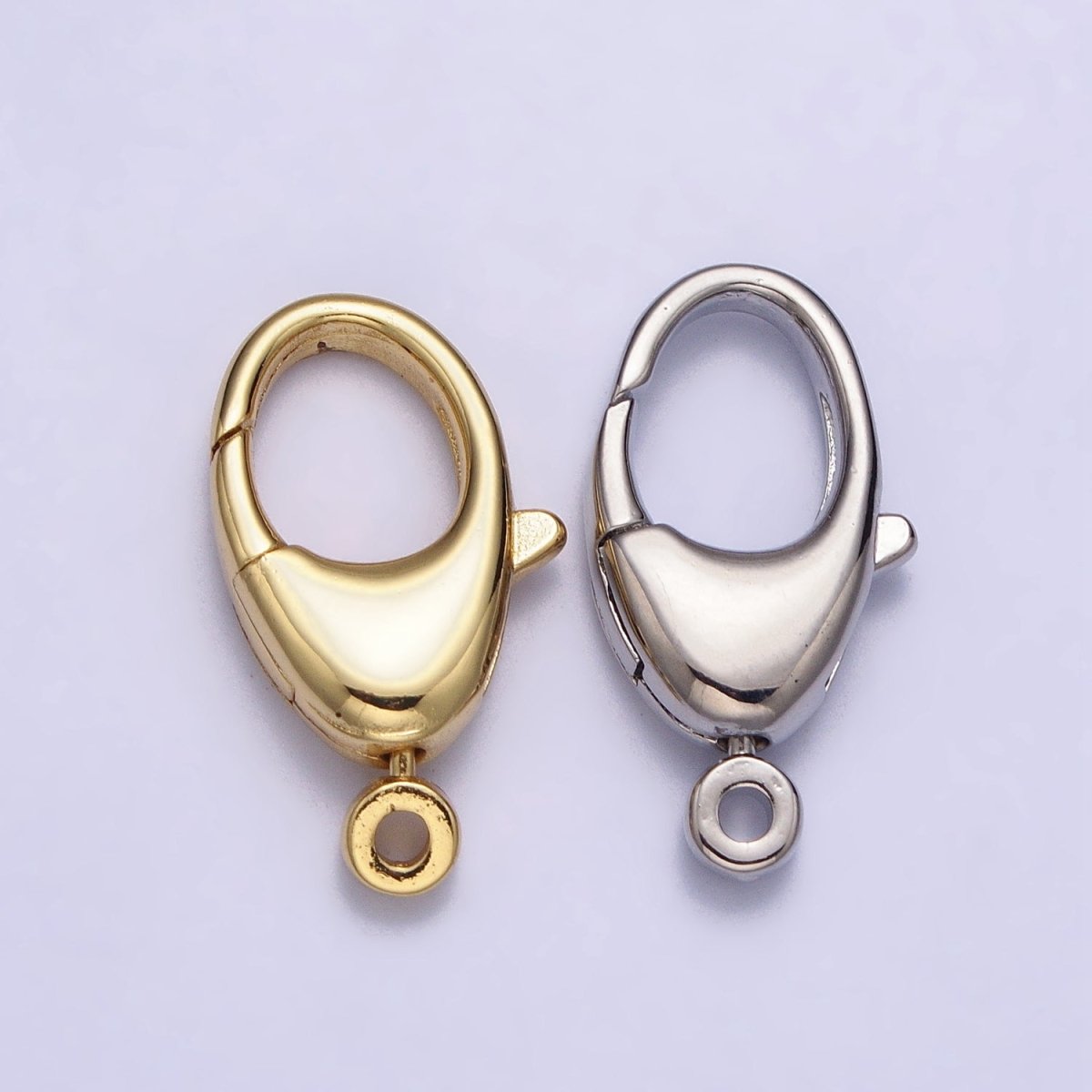 Rounded Oval Lobster Clasps Jewelry Making Closure Supply In Gold & Silver | Z-133 Z-134