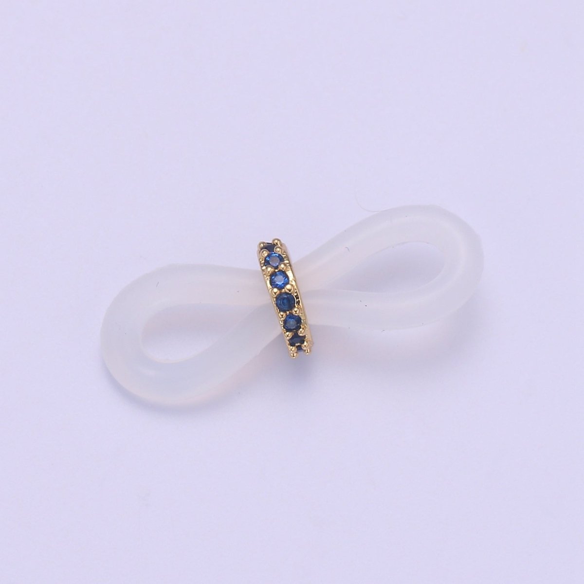 Rubber parts with Adjustable Cz Beads, Rubber Ends for Facemask Eyewear holder, One Pair of Rubber Grips, Replacement parts / One Pair L-238~L-253