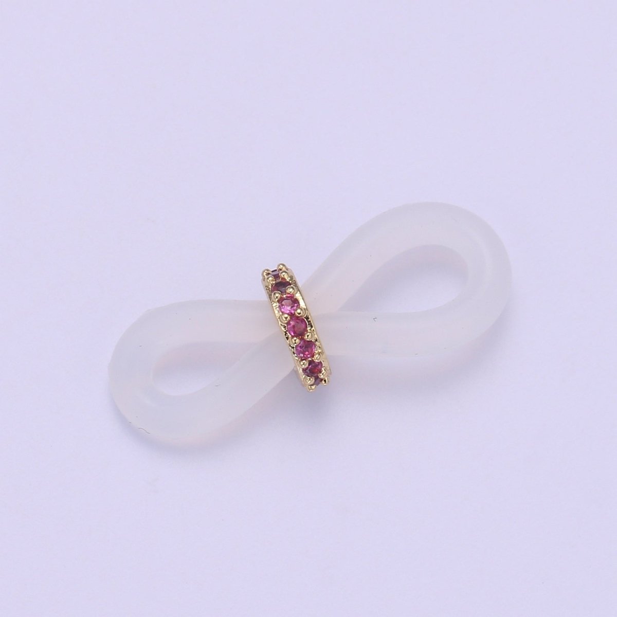 Rubber parts with Adjustable Cz Beads, Rubber Ends for Facemask Eyewear holder, One Pair of Rubber Grips, Replacement parts / One Pair L-238~L-253