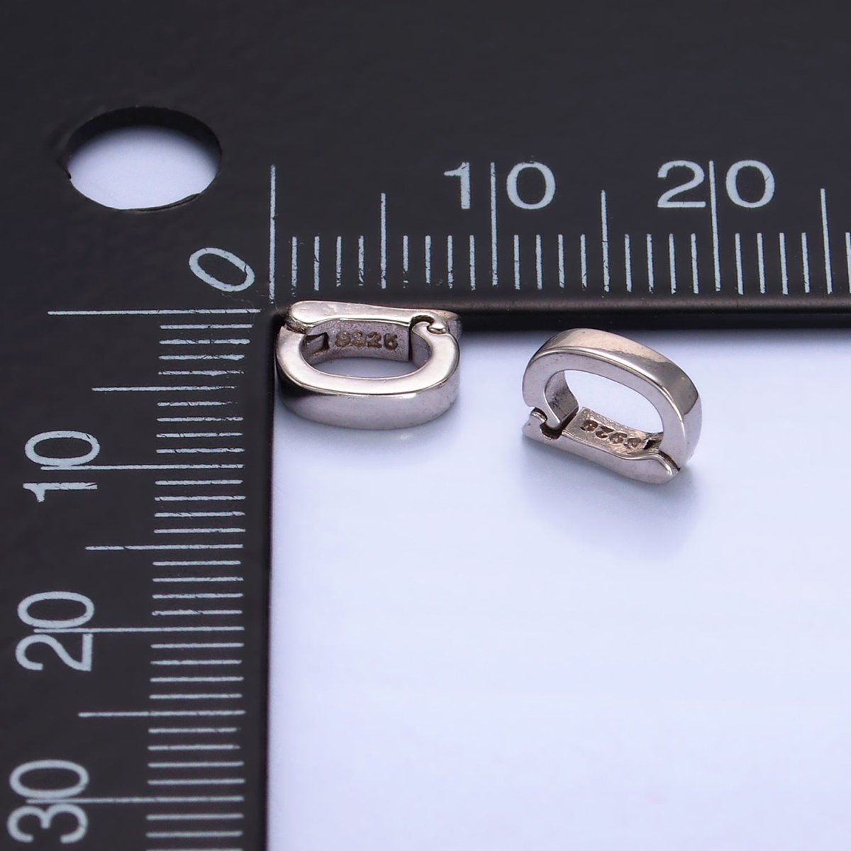 S925 Sterling 8mm Silver Bail Snap Closure Findings | SL - 542 - DLUXCA