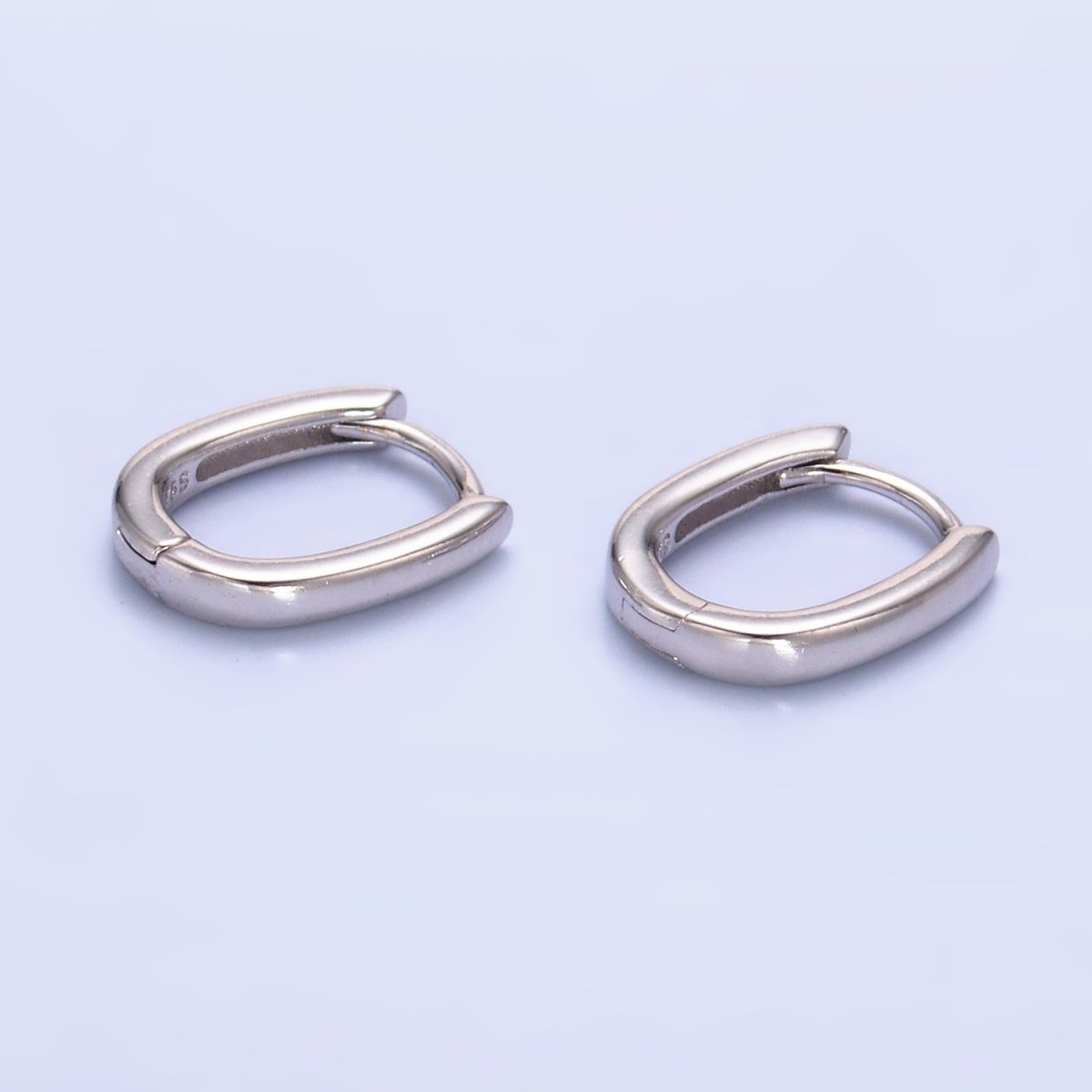 S925 Sterling Silver 11mm Minimalist Oblong Cartilage Huggie Earrings | SL - 557 - DLUXCA