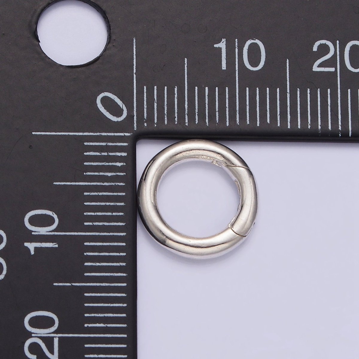 S925 Sterling Silver 12mm Round Push Spring Gate Jewelry Supply | SL-371 - DLUXCA