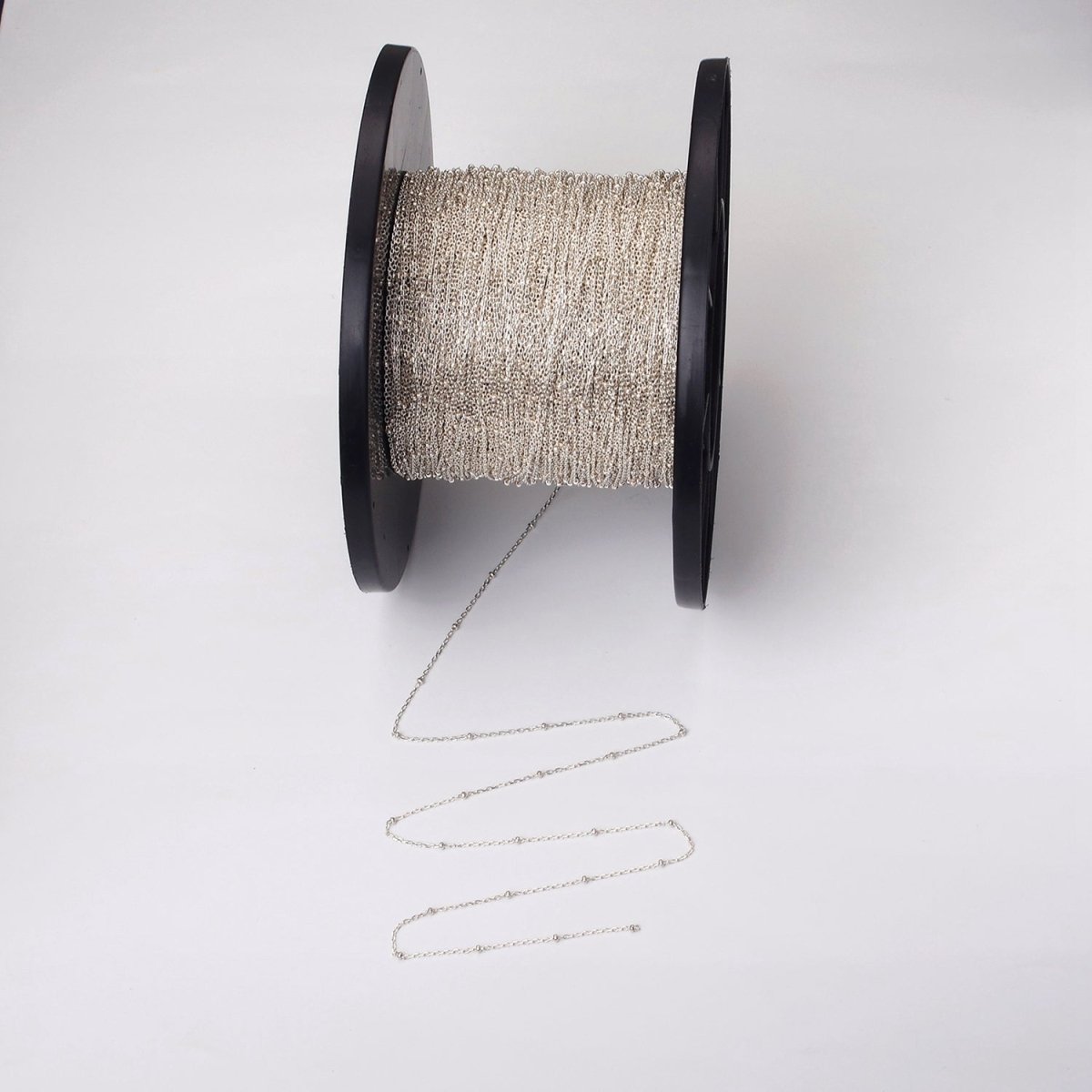 S925 Sterling Silver 1.5mm Satellite Cable Unfinished Chain For Jewelry Making | ROLL-1480 - DLUXCA