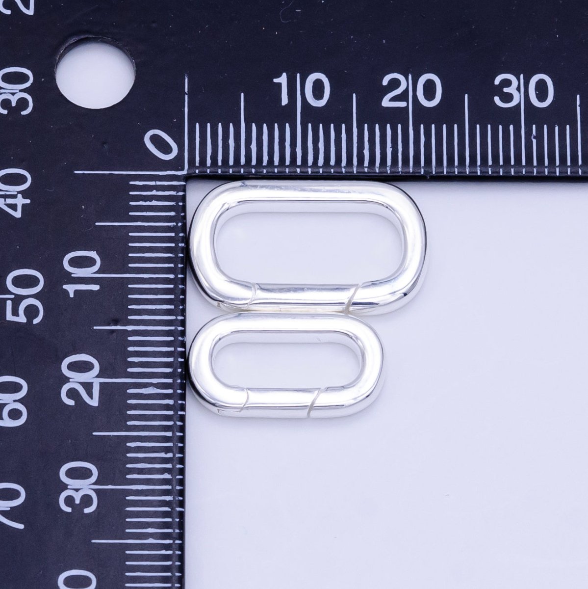 S925 Sterling Silver 21.5mm, 17.5mm Push Oblong Spring Gate Findings | SL-510 SL-511