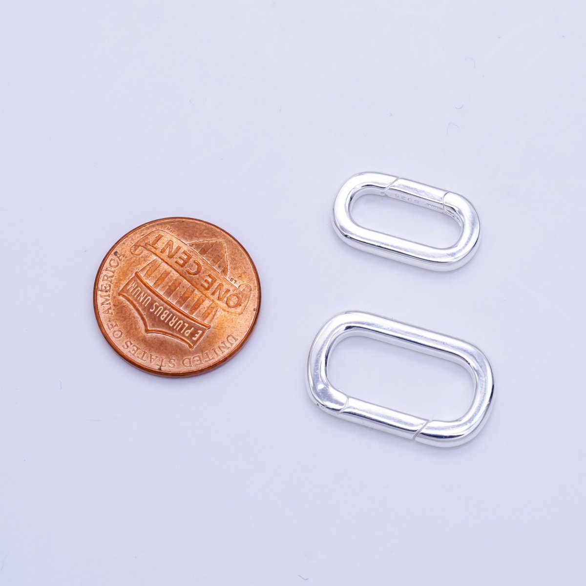 S925 Sterling Silver 21.5mm, 17.5mm Push Oblong Spring Gate Findings | SL-510 SL-511