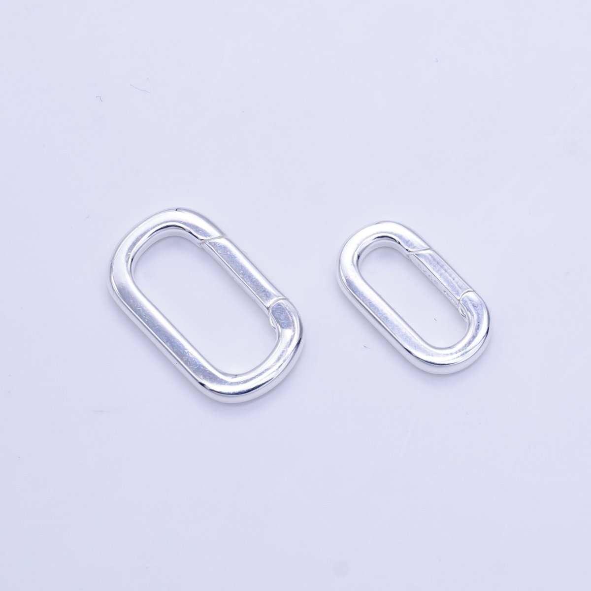 S925 Sterling Silver 21.5mm, 17.5mm Push Oblong Spring Gate Findings | SL-510 SL-511