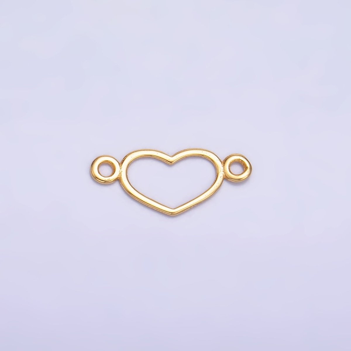 S925 Sterling Silver 5.5mm Open Heart Connector in Gold & Silver | SL-614