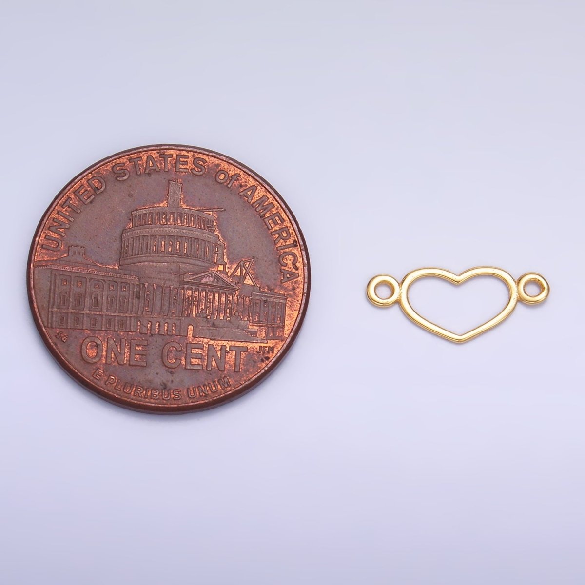 S925 Sterling Silver 5.5mm Open Heart Connector in Gold & Silver | SL-614