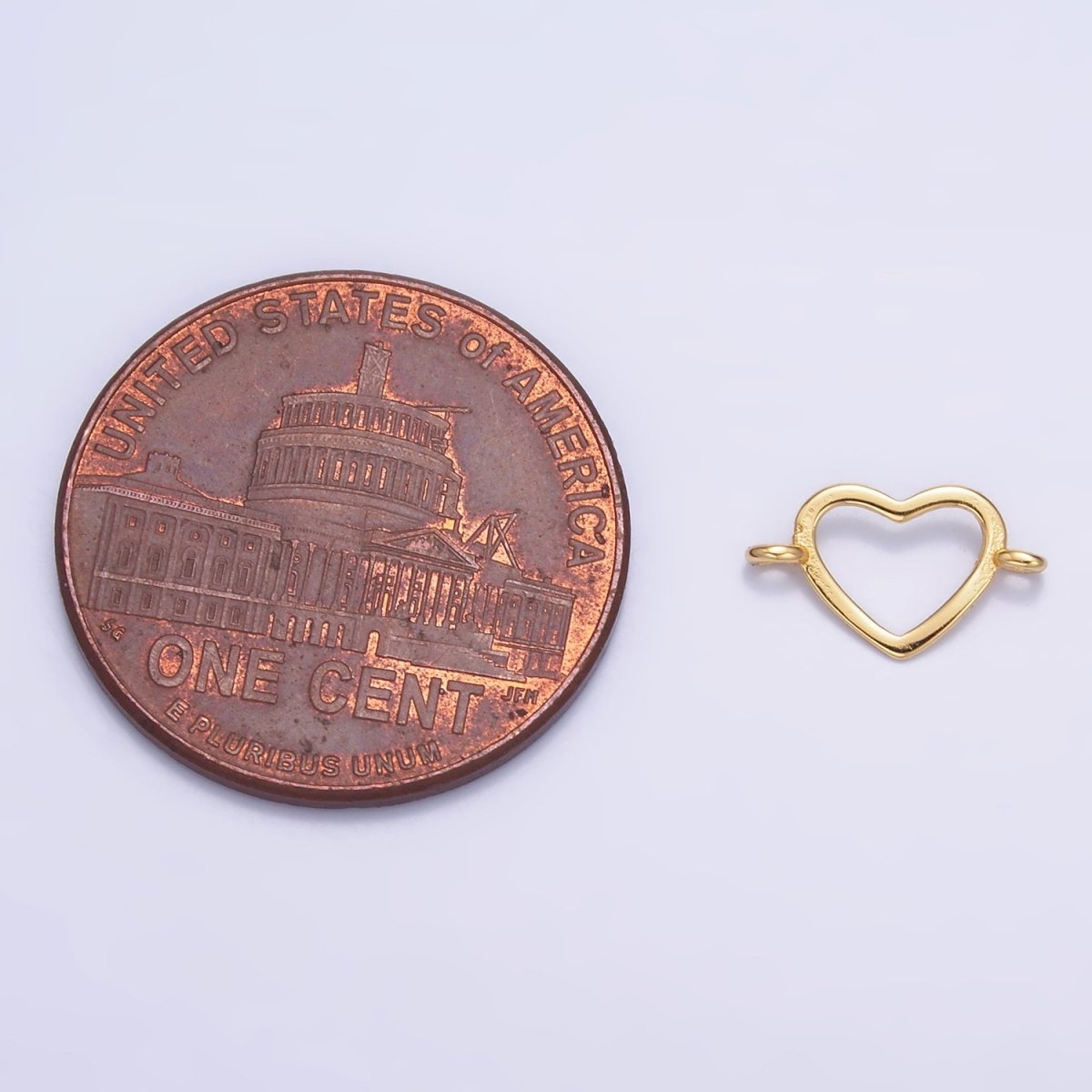 S925 Sterling Silver 7mm Open Heart Connector in Gold & Silver | SL-619